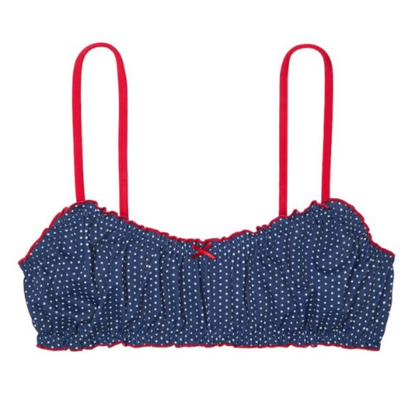 New! Frankie's Bikinis Wonderland Navy Polka Dot Bikini Top 1540 - Picture 1 of 7